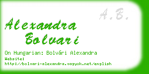 alexandra bolvari business card